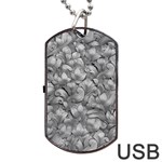 Silver Blossom Elegance Print (AI+Human) Dog Tag USB Flash (One Side)