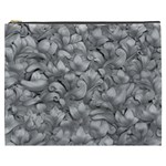 Silver Blossom Elegance Print (AI+Human) Cosmetic Bag (XXXL)