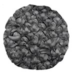 Silver Blossom Elegance Print (AI+Human) Large 18  Premium Round Cushions