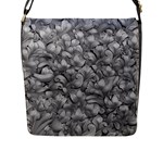 Silver Blossom Elegance Print (AI+Human) Flap Closure Messenger Bag (L)