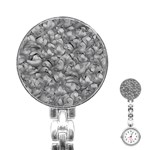 Silver Blossom Elegance Print (AI+Human) Stainless Steel Nurses Watch