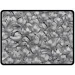 Silver Blossom Elegance Print (AI+Human) Two Sides Fleece Blanket (Large)