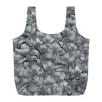 Silver Blossom Elegance Print (AI+Human) Full Print Recycle Bag (L)