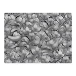 Silver Blossom Elegance Print (AI+Human) Two Sides Premium Plush Fleece Blanket (Mini)