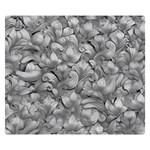 Silver Blossom Elegance Print (AI+Human) Premium Plush Fleece Blanket (Small)