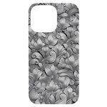 Silver Blossom Elegance Print (AI+Human) iPhone 14 Pro Max Black UV Print Case