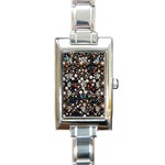 Pearls and stones Rectangle Italian Charm Watch