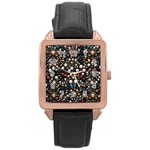 Pearls and stones Rose Gold Leather Watch 