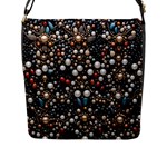 Pearls and stones Flap Closure Messenger Bag (L)