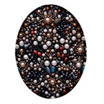 Pearls and stones Oval Glass Fridge Magnet (4 pack)