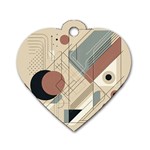 Boho Abstract Architecture Dog Tag Heart (Two Sides)