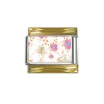 Flowers Blossom Spring Garden Gold Trim Italian Charm (9mm)