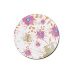 Flowers Blossom Spring Garden Rubber Coaster (Round)