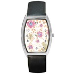 Flowers Blossom Spring Garden Barrel Style Metal Watch