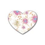 Flowers Blossom Spring Garden Rubber Coaster (Heart)