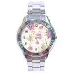 Flowers Blossom Spring Garden Stainless Steel Analogue Watch