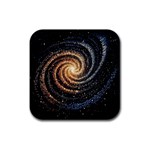 Galaxy Background Star Rubber Square Coaster (4 pack)