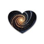 Galaxy Background Star Rubber Coaster (Heart)