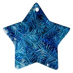 Blue Christmas Tree Branch Texture, Winter Texture, Tree Texture, Tree Branches Ornament (Star)