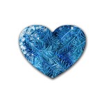 Blue Christmas Tree Branch Texture, Winter Texture, Tree Texture, Tree Branches Rubber Coaster (Heart)