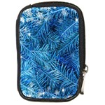 Blue Christmas Tree Branch Texture, Winter Texture, Tree Texture, Tree Branches Compact Camera Leather Case