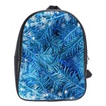 Blue Christmas Tree Branch Texture, Winter Texture, Tree Texture, Tree Branches School Bag (Large)