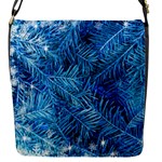 Blue Christmas Tree Branch Texture, Winter Texture, Tree Texture, Tree Branches Flap Closure Messenger Bag (S)