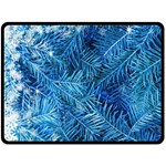 Blue Christmas Tree Branch Texture, Winter Texture, Tree Texture, Tree Branches Two Sides Fleece Blanket (Large)