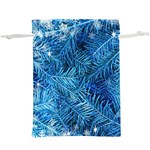 Blue Christmas Tree Branch Texture, Winter Texture, Tree Texture, Tree Branches Lightweight Drawstring Pouch (XL)