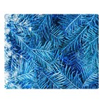 Blue Christmas Tree Branch Texture, Winter Texture, Tree Texture, Tree Branches Premium Plush Fleece Blanket (Large)