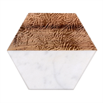 Blue Christmas Tree Branch Texture, Winter Texture, Tree Texture, Tree Branches Marble Wood Coaster (Hexagon) 