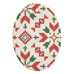 Christmas Texture, New Year, Red-green Christmas Ornament Texture Ornament (Oval)