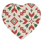 Christmas Texture, New Year, Red-green Christmas Ornament Texture Ornament (Heart)