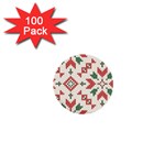 Christmas Texture, New Year, Red-green Christmas Ornament Texture 1  Mini Buttons (100 pack) 