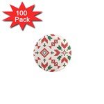 Christmas Texture, New Year, Red-green Christmas Ornament Texture 1  Mini Magnets (100 pack) 