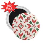 Christmas Texture, New Year, Red-green Christmas Ornament Texture 2.25  Magnets (100 pack) 