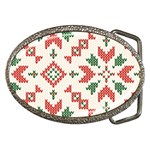 Christmas Texture, New Year, Red-green Christmas Ornament Texture Belt Buckles