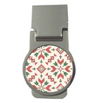 Christmas Texture, New Year, Red-green Christmas Ornament Texture Money Clips (Round) 