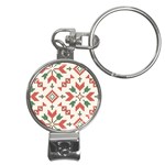 Christmas Texture, New Year, Red-green Christmas Ornament Texture Nail Clippers Key Chain