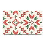 Christmas Texture, New Year, Red-green Christmas Ornament Texture Magnet (Rectangular)