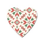 Christmas Texture, New Year, Red-green Christmas Ornament Texture Heart Magnet