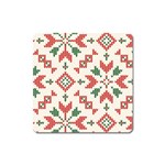 Christmas Texture, New Year, Red-green Christmas Ornament Texture Square Magnet