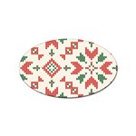 Christmas Texture, New Year, Red-green Christmas Ornament Texture Sticker Oval (100 pack)