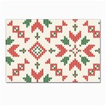 Christmas Texture, New Year, Red-green Christmas Ornament Texture Postcards 5  x 7  (Pkg of 10)