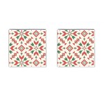 Christmas Texture, New Year, Red-green Christmas Ornament Texture Cufflinks (Square)