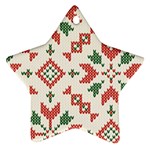 Christmas Texture, New Year, Red-green Christmas Ornament Texture Star Ornament (Two Sides)