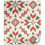 Christmas Texture, New Year, Red-green Christmas Ornament Texture Canvas 8  x 10 