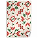 Christmas Texture, New Year, Red-green Christmas Ornament Texture Canvas 24  x 36 