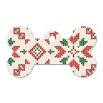 Christmas Texture, New Year, Red-green Christmas Ornament Texture Dog Tag Bone (Two Sides)