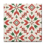 Christmas Texture, New Year, Red-green Christmas Ornament Texture Face Towel